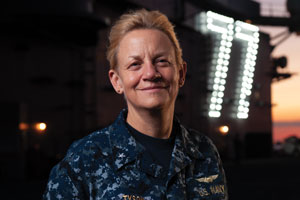 Vice Admiral (Ret.) Nora Tyson, BA’79 smiling