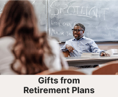 Students in class. Links to Gifts of Retirement Plans