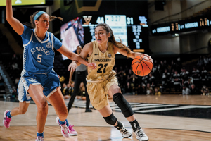 Bella LaChance, Class of 2024, is a guard for the women’s basketball team and a Sugg Basketball Scholarship recipient. Bella LaChance, Class of 2024, is a guard for the women’s basketball team and a Sugg Basketball Scholarship recipient.